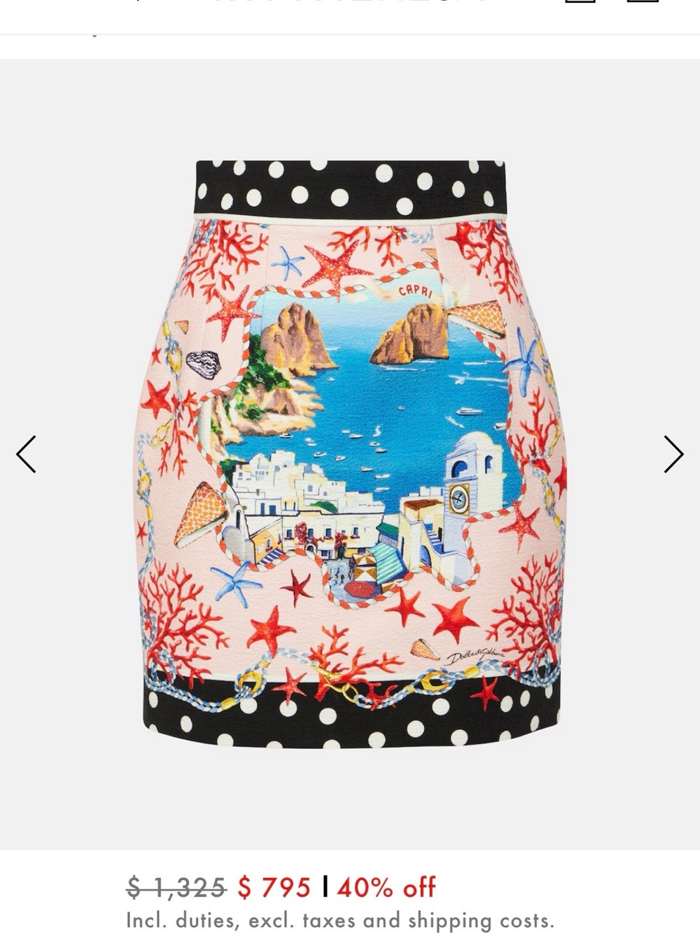 Dolce & Gabbana Pink & Blue Capri Scenic Mini Skirt